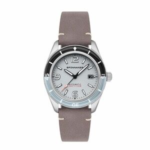 Silver Dial Watch with Brown Leather Strap